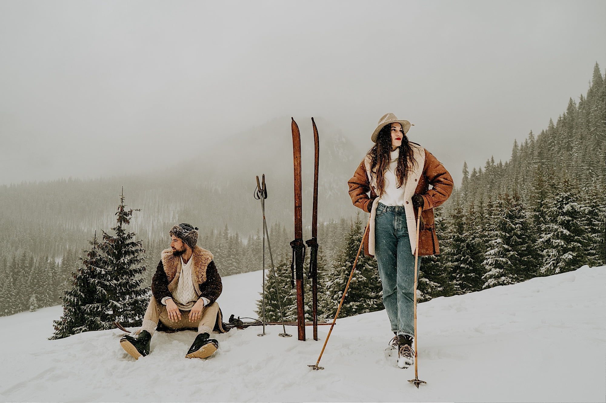 Sesja narzeczeńska zimą