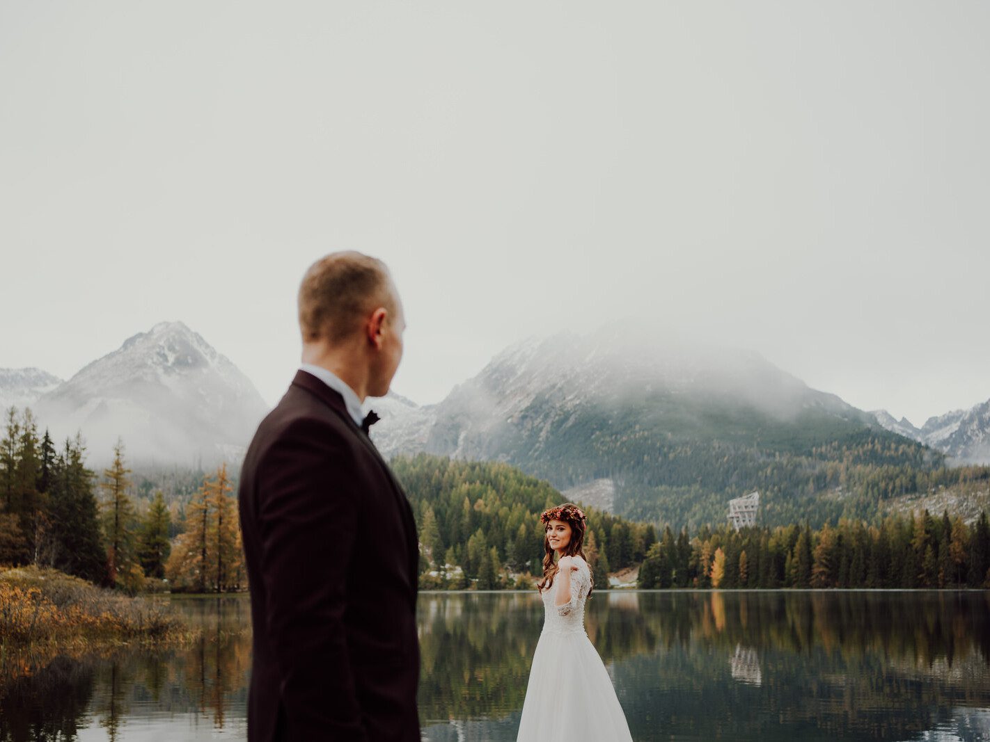 sesja śłubna szczyrbskie jezioro